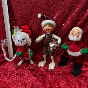 Annalee Holiday Decor Set - Red, Green, White